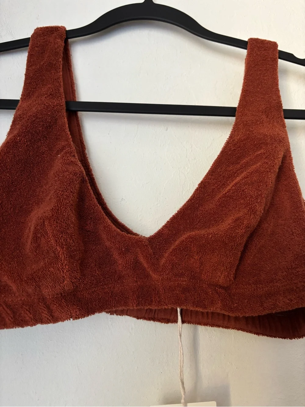 DONNI. Women's The Terry Bralette Size Small NEW Brown Cozy Loungewear Comfort